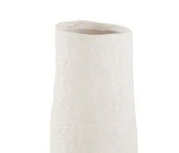 15.7278.0054: Διακοσμητικό κυλινδρικό βάζο terracotta χρώμα λευκό