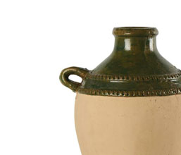 15.7278.0067: Βάζο terracotta, μπεζ - πράσινο