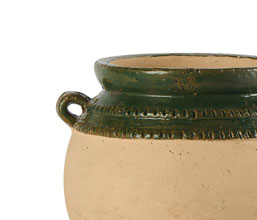 15.7278.0068: Βάζο terracotta, μπεζ - πράσινο