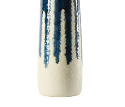 15.7278.0071: Βάζο κεραμικό λευκό - μπλε 