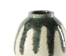 15.7278.0100: Βάζο terracotta λευκό - μπλε 