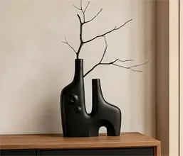 15.7308.0927: Βάζο αλουμίνιο μαύρο