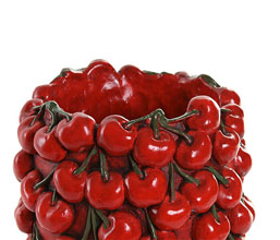 15.7308.0952: Διακοσμητικό βάζο cement κόκκινο ανάγλυφο 