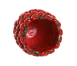 15.7308.0952: Διακοσμητικό βάζο cement κόκκινο ανάγλυφο 