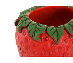 15.7308.0953: Διακοσμητικό βάζο cement κόκκινο ανάγλυφο 