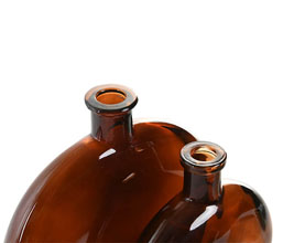 15.7308.0979: Σετ 2 βάζα γυαλί, καφέ (17Χ5Χ19Υ & 12Χ4Χ15Υ) 