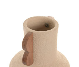 15.7308.0980: Βάζο terracotta, ξύλο mango