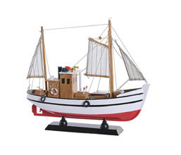 15.7308.1024 - Διακοσμητικό καράβι σε βάση, ξύλο

