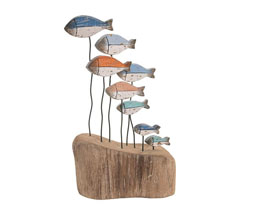 15.7308.1025 - Διακοσμητικό ψαράκια σε βάση, ξύλο

