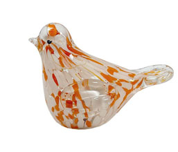 15.7360.0084 - Διακοσμητικό πουλάκι γυαλί, εσωτερικό φωτάκι LED (μπαταρίες)

