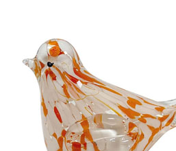 15.7360.0084: Διακοσμητικό πουλάκι γυαλί, εσωτερικό φωτάκι LED (μπαταρίες)