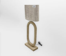 16.7277.0068: φωτιστικό επιτραπέζιο, βάση ξύλο natural matt, καπέλο οβάλ