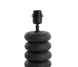 16.7277.0070: φωτιστικό επιτραπέζιο βάση ξύλο μαύρο matt,  καπέλο κύλινδρος