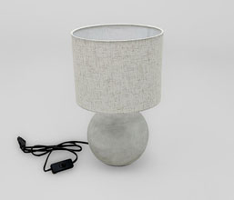 16.7281.0024: Φωτιστικό επιτραπέζιο stoneware, καπέλο λινό