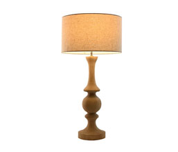 16.7308.0295: φωτιστικό επιτραπέζιο ξύλο Mango, καπέλο cotton