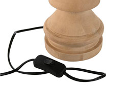 16.7308.0305: φωτιστικό επιτραπέζιο ξύλο Mango, καπέλο cotton