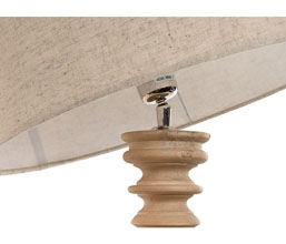 16.7308.0305: φωτιστικό επιτραπέζιο ξύλο Mango, καπέλο cotton