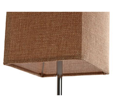 16.7308.0321: φωτιστικό επιτραπέζιο βάση ξύλο - καπέλο λινό