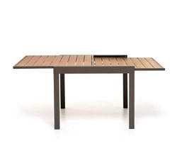 21.6696.0016-10: ΣΕΤ Τραπεζαρία 5 τεμ. Τραπέζι επεκτεινόμενο αλουμίνιο-polywood (135-270 X 90 X 73Y), 4 πολυθρόνες στοιβαζόμενες αλουμίνιο-textilene (61 X 57 X87Y)