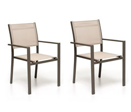 21.6696.0016-10: ΣΕΤ Τραπεζαρία 5 τεμ. Τραπέζι επεκτεινόμενο αλουμίνιο-polywood (135-270 X 90 X 73Y), 4 πολυθρόνες στοιβαζόμενες αλουμίνιο-textilene (61 X 57 X87Y)