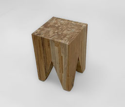 21.7313.0098: Side Table - stool in-out, ξύλο recycled teak μασίφ