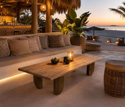21.7313.0247: Coffee table in-out, ξύλο Recycled Teak masif, καπάκι πάχος 4εκ