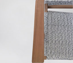21.7339.0116: Πολυθρόνα Lazy, ξύλο Teak με twisted wicker, χρώμα γκρι. Υψος καθίσματος 37εκ.