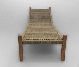21.7339.0129: Ξαπλώστρα σταθερή, ξύλο Teak με seagrass