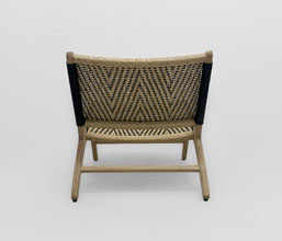 21.7339.0336: Πολυθρόνα lazy χωρίς μπράτσα, ξύλο teak με twisted wicker,  χρώμα φυσικό - μαύρο. (ύψος καθίσματος 39εκ.) Μόνο 1 τεμάχιο