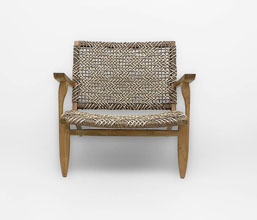 21.7339.0369: Πολυθρόνα ξύλο teak με twisted wicker δίχρωμο