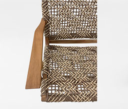 21.7339.0369: Πολυθρόνα ξύλο teak με twisted wicker δίχρωμο