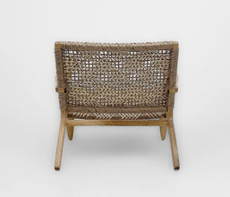 21.7339.0369: Πολυθρόνα ξύλο teak με twisted wicker δίχρωμο