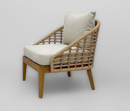 21.7339.0375 - Πολυθρόνα Lounge ξύλο teak, wicker. Μαξιλάρια (φερμουάρ) καθίσματος και πλάτης ύφασμα olefin υδρόφοβο, sunproof

Quantity: 1, Price: 220.00&euro;+VAT