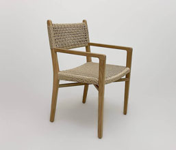 21.7339.0453 - Πολυθρόνα Dining, ξύλο Teak με wicker, χρώμα natural (ύψος καθίσματος 46εκ.)
