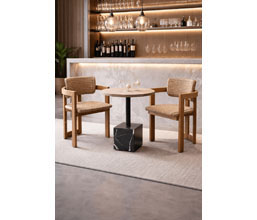21.7339.0531: Πολυθρόνα στρογγυλή πλάτη ξύλο teak, με twisted wicker, χρώμα φυσικό (ύψος καθίσματος 46εκ.)