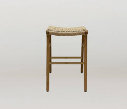 21.7339.0558 - Bar stool ξύλο teak, κάθισμα Twisted Wicker χρώμα natural

