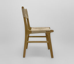 21.7339.0612: Καρέκλα ξύλο Teak με twisted wicker χρώμα φυσικό. Πλάτη πλέξη αμφίπλευρη - Διπλής όψης (ύψος καθίσματος 46εκ.)