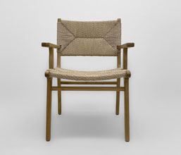 21.7339.0613: Πολυθρόνα ξύλο teak με twisted wicker χρώμα φυσικό. Πλάτη πλέξη αμφίπλευρη - διπλής όψης (ύψος καθίσματος 47εκ.)