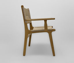 21.7339.0613: Πολυθρόνα ξύλο teak με twisted wicker χρώμα φυσικό. Πλάτη πλέξη αμφίπλευρη - διπλής όψης (ύψος καθίσματος 47εκ.)
