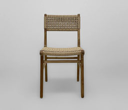 21.7339.0620: Καρέκλα Dining, ξύλο Teak με wicker, χρώμα natural (ύψος καθίσματος 46εκ)