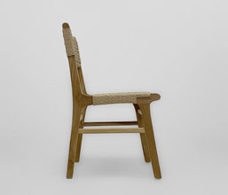 21.7339.0620: Καρέκλα Dining, ξύλο Teak με wicker, χρώμα natural (ύψος καθίσματος 46εκ)