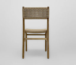 21.7339.0620: Καρέκλα Dining, ξύλο Teak με wicker, χρώμα natural (ύψος καθίσματος 46εκ)