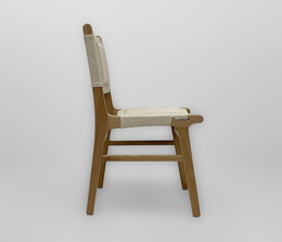 21.7339.0624: Καρέκλα Syros indoor- outdoor, ξύλο teak με ύφασμα αδιάβροχο κατάλληλο για εξωτερικό χώρο, χρώμα μπεζ. Εσωτερικό πλάτης και καθίσματος με Quick Dry Foam (ύψος καθίσματος 47εκ.)