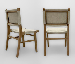 21.7339.0624: Καρέκλα Syros indoor- outdoor, ξύλο teak με ύφασμα αδιάβροχο κατάλληλο για εξωτερικό χώρο, χρώμα μπεζ. Εσωτερικό πλάτης και καθίσματος με Quick Dry Foam (ύψος καθίσματος 47εκ.)