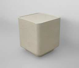 21.7378.0090 - side table in-out, fiber cement, Lava finish matt, χρώμα μπεζ
