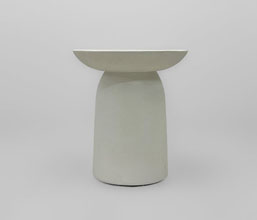 21.7378.0097: side table in-out, fiber cement, smooth matt finish, χρώμα off white