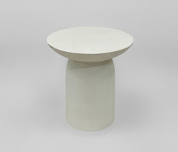 21.7378.0097: side table in-out, fiber cement, smooth matt finish, χρώμα off white