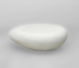 21.7378.0098: Coffee table indoor -outdoor, Fiber Cement, χρώμα off white, smooth matt finishing 