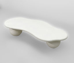 21.7378.0105: Coffee table indoor -outdoor, Fiber Cement, χρώμα off white, smooth finishing 