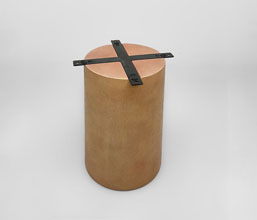 21.7378.0123: Bάση τραπεζιού Fiber Cement χρώμα terracotta ανοικτό, Lava finish, (Διάμετρος βάσης 40-50εκ.)